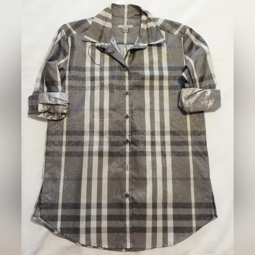 Burberry 100% Cotton Stripe Ruffle Sleeve Shirt – Made in Italy – New, Unworn